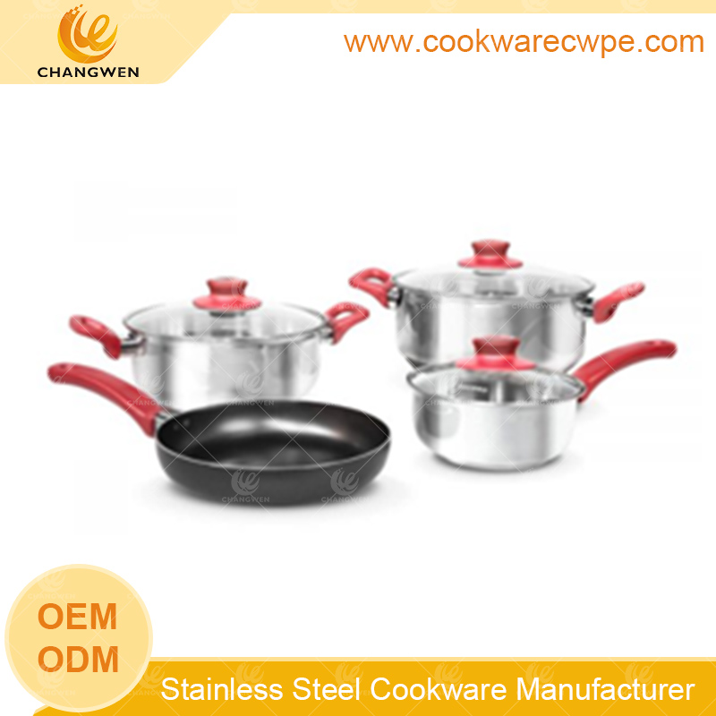 stainless steel cookware set frying pan stock pot nonstick kitchen set CW51014-07N01