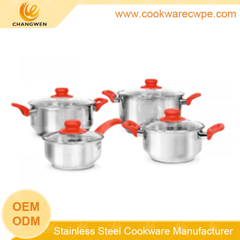 stock pot cookware set stainless steel cook pan frying pan China CW51014-08N01