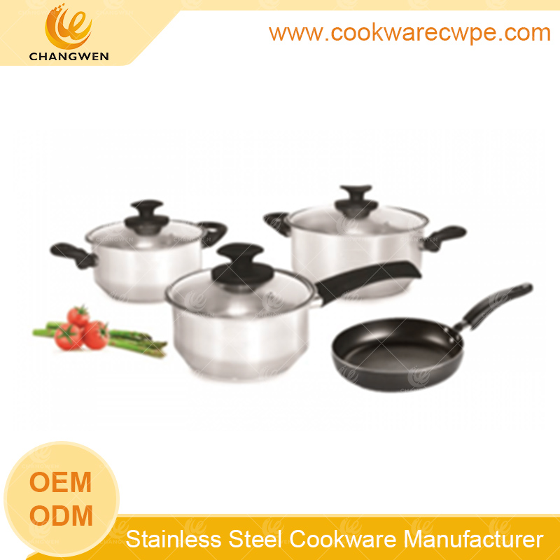 stainless steel cookware set kitchenware set frying pan nonstick CW51015-07N01